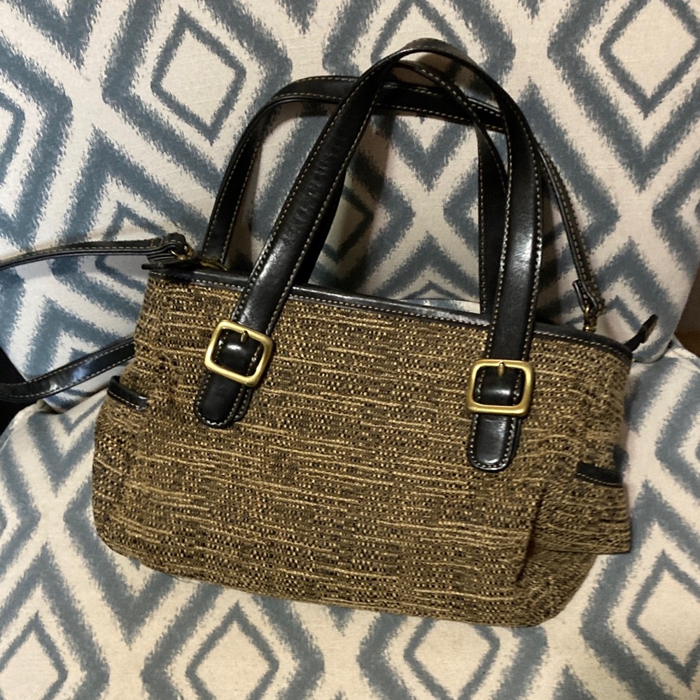 Fossil Elegant Black and‎ Brown Women's Handbag- last chance